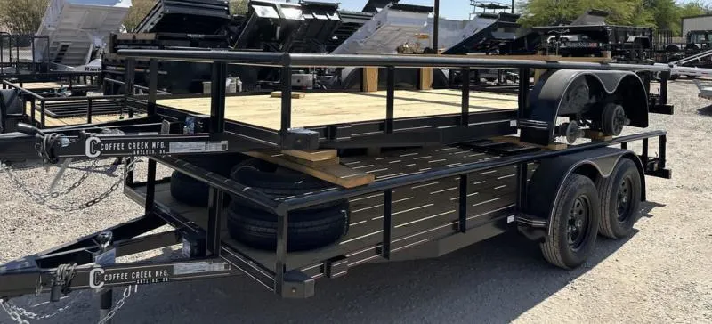 2025 Coffee Creek Trailers 77X16 T/A Utility W Pipetop 