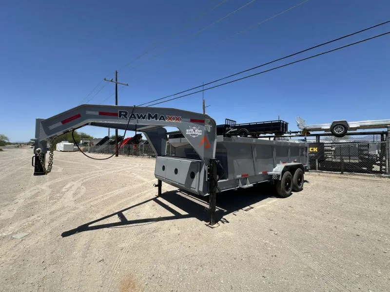 2026 Rawmaxx Trailers 83X16x3 14K Gooseneck LPX Dump Trailer W/ 3' Sides 