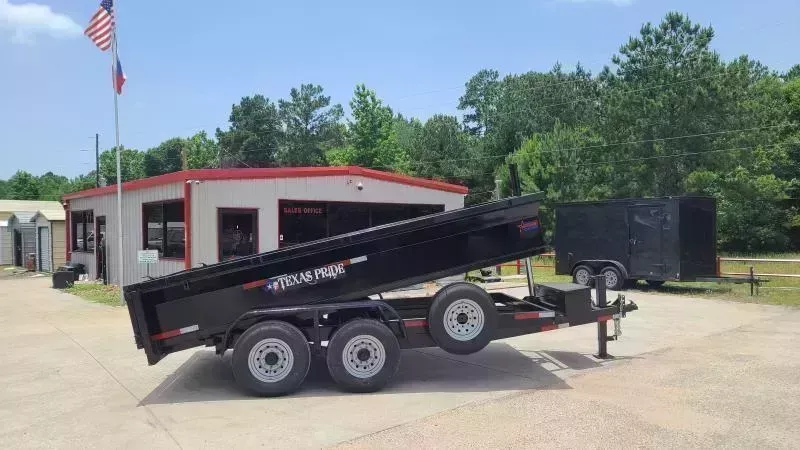 Texas Pride 7 X 14 BUMPER PULL DUMP TRAILER WITH 2 FOOT SIDES AND A 14,000lb GVWR