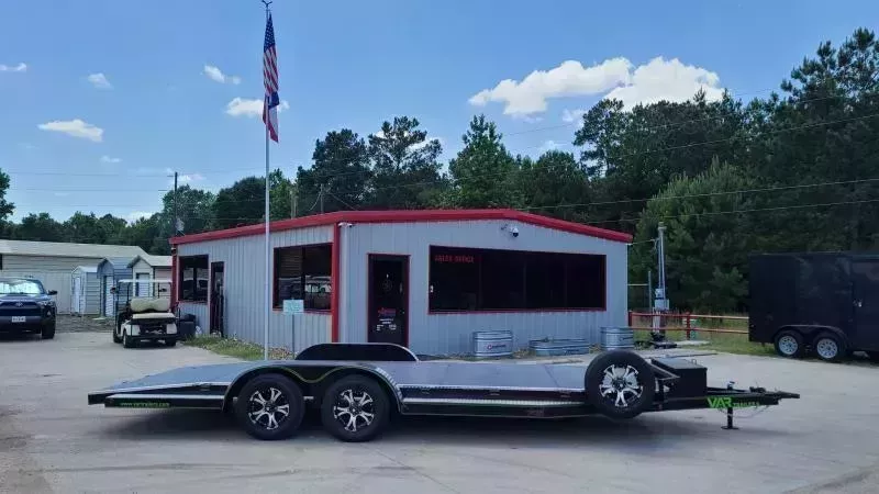 VAR 83 X 20 FOOT STEEL DECK CAR HAULER WITH A 7,000lb GVWR - Conroe Location