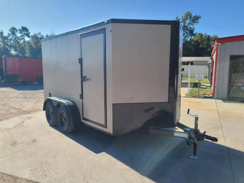 Stallion 7 X 12 ENCLOSED CARGO TRAILER WITH REAR RAMP DOOR WITH 7,000lb GVWR - CONROE LOCATION 