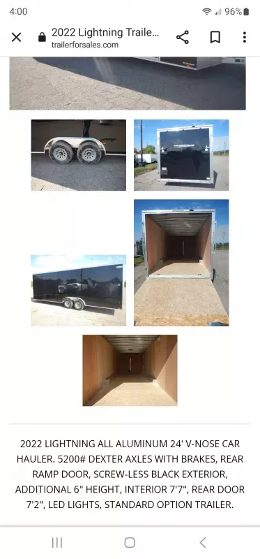 used Car Haulers / Racing Trailers Lightning Trailers  for sale, in Howell, MI Thumbnail 7