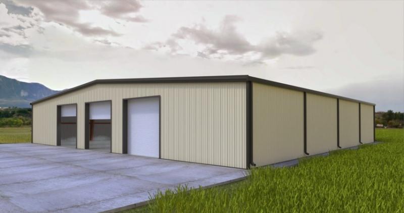 80' x 100' x 16' Red-Iron Framed Steel Commercial Truss Building Kit i4ea80kncyd8