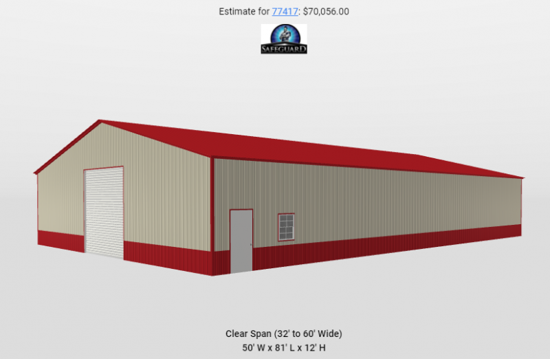 50' x 80' x 12' Commercial Warehouse Metal Building 50' x 80' x 12' Commercial Warehouse Metal Building