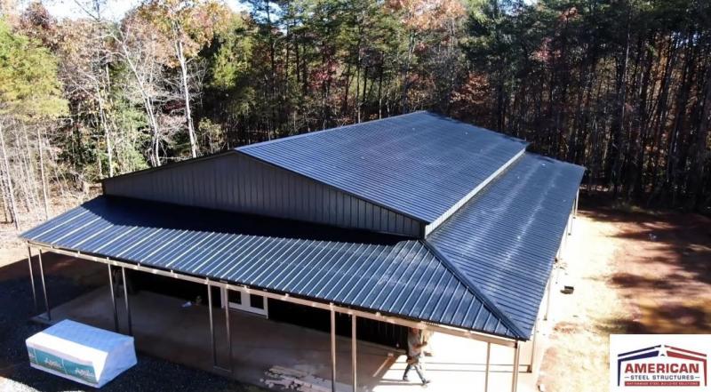 40' x 50' x 14' Barndominium Shell with Wrap Porches Metal Building N23Cdsg6t5bh