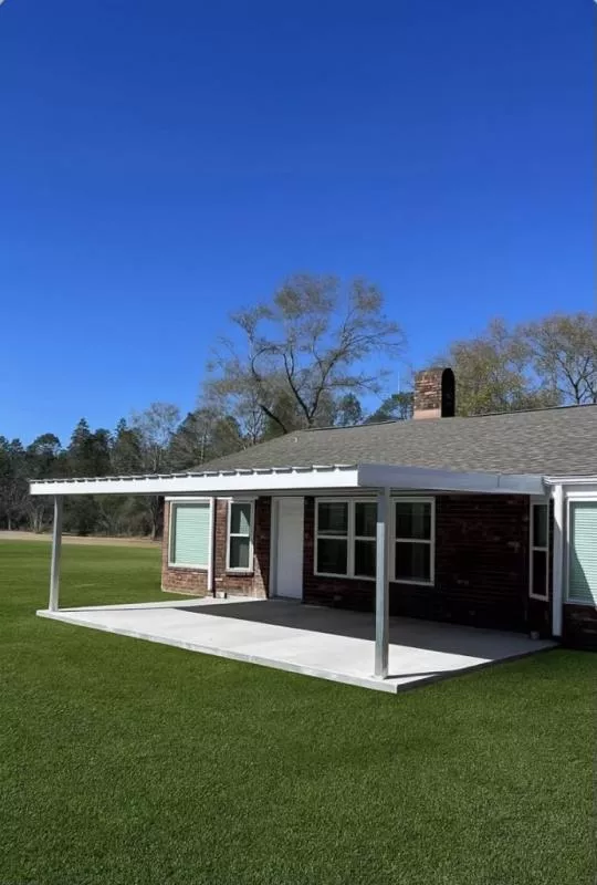 12' x 20' x 8' Steel Post-Frame, Flat Roof Truss Rear Patio Awning 12' x 20' x 8' Steel Post-Frame, Flat Roof Truss Rear Patio Awning sNyIKGsbrjeb