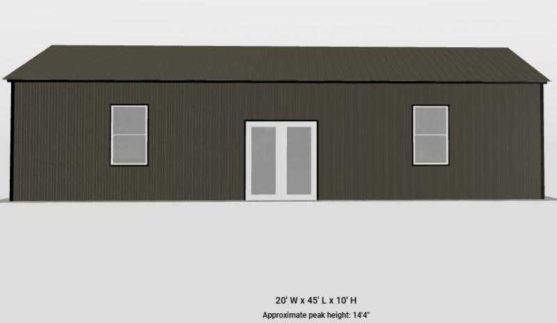 20' x 45' x 10' Guest Cottage, Barndominium, ADU Shell, Tiny Home Metal Building X7osYiwvfmno