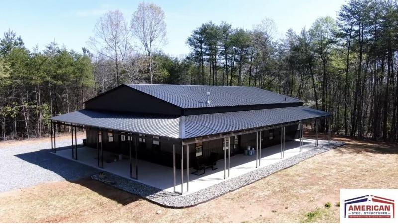 40' x 50' x 14' Barndominium Shell with Wrap Porches Metal Building kiKOTw3st24l