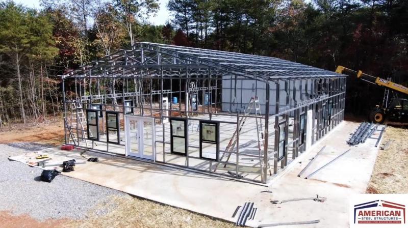 40' x 50' x 14' Barndominium Shell with Wrap Porches Metal Building N23Cdsdyxxtx