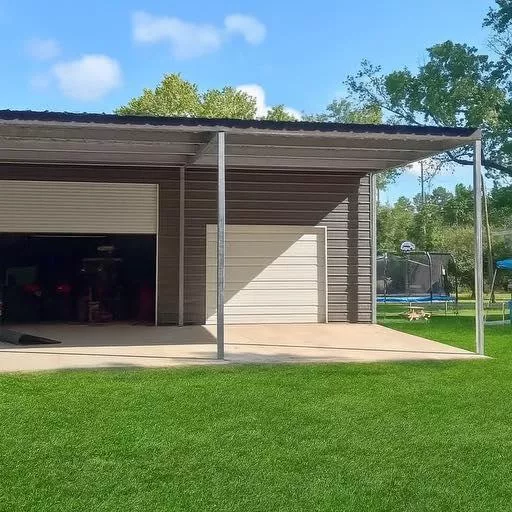 20' x 25' x 10' Steel Post-Frame, Flat Roof Truss Awning Cover NblqHQy8o36r