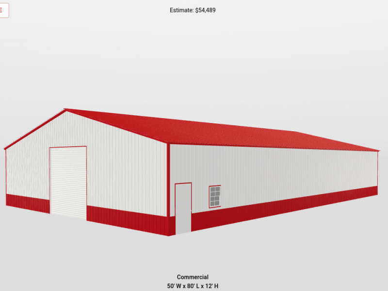 50' x 80' x 12' Commercial Warehouse Metal Building 50' x 80' x 12' Commercial Warehouse Metal Building