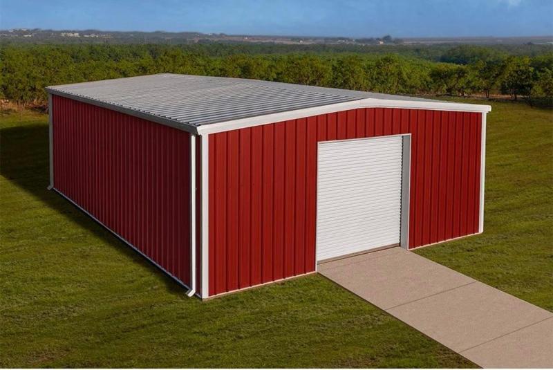30' x 40' x 12' Big RedIron Framed Metal Building Kit