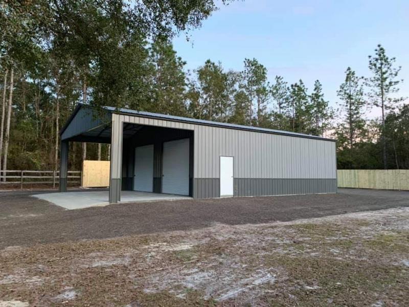 30' x 60' x 12' Combo Garage Carport American Steel