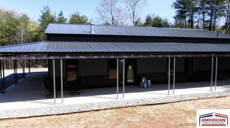 40' x 50' x 14' Barndominium Shell with Wrap Porches Metal Building kiKOTwb5tern
