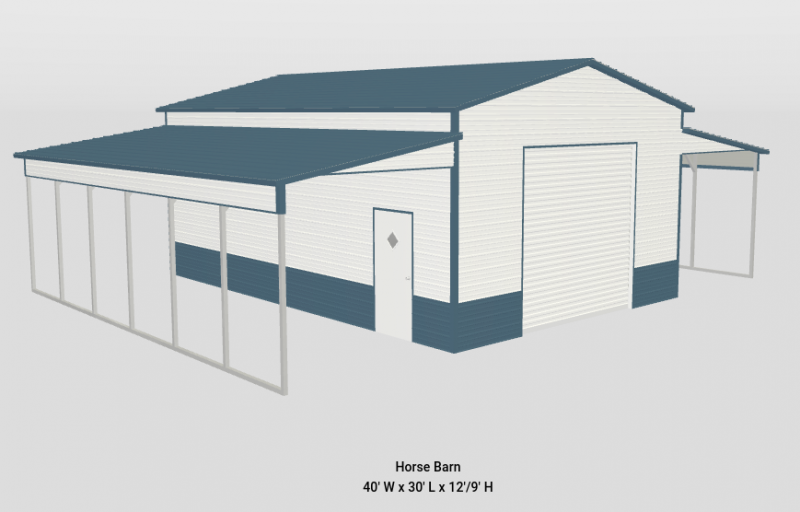 40' x 30' x 12'/9' Step Down Garage Barn 40' x 30' x 12'/9' Step Down Garage Barn