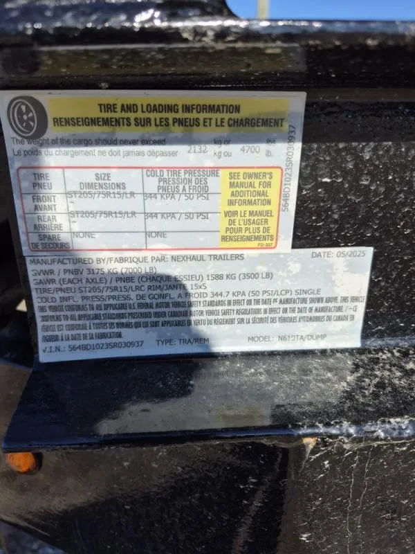 new Dump Trailers Nexhaul  for sale, in Lumberton, NC Thumbnail 7