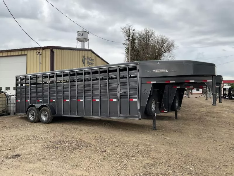 2025 Titan Trailer 24' Standard Gooseneck Livestock Stock / Stock Combo Trailer