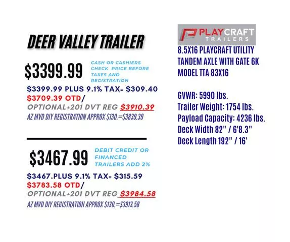 new Utility Trailers PlayCraft Trailers  for sale, in Phoenix, AZ Thumbnail 5