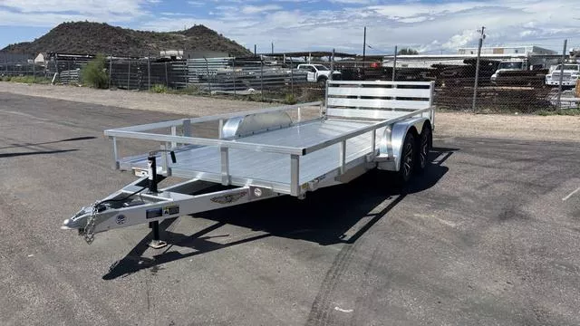 2026 H&H 8.5X14 SINGLE AXLE WITH GATE ALL ALUMINUM TRAILER MODEL 8214RSA 030