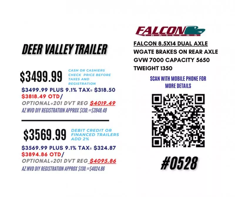 new Utility Trailers Falcon Trailers  for sale, in Phoenix, AZ Thumbnail 2