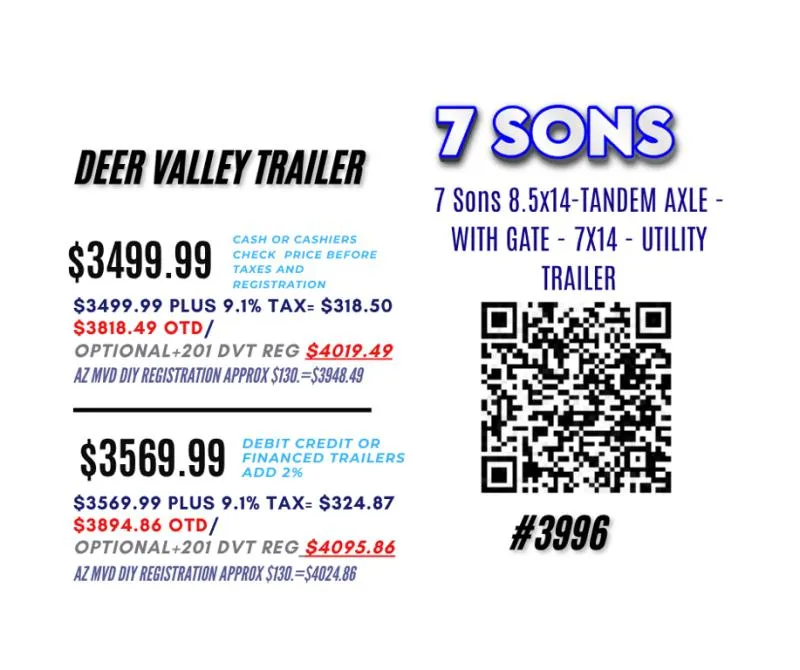 new Utility Trailers 7 Sons  for sale, in Phoenix, AZ Thumbnail 2