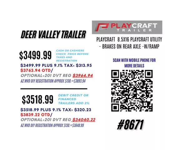new Utility Trailers Playcraft  for sale, in Phoenix, AZ Thumbnail 3