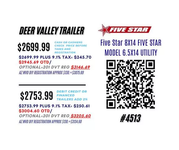 new Utility Trailers Five Star  for sale, in Phoenix, AZ Thumbnail 2