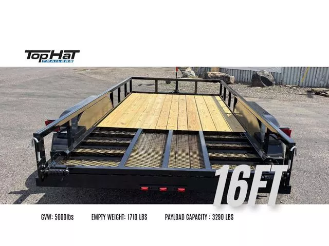 2026 Top Hat 8X16 TANDEM  TOP HAT UTILITY TRAILER WITH GATE MODEL LDT16X177-5E-R