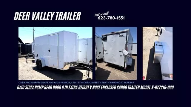 2026 LOOK Trailers 6x10 STDLX RSMP REAR DOOR 6 IN EXTRA HEIGHT V NOSE ENCLOSED CARGO TRAILER MODEL