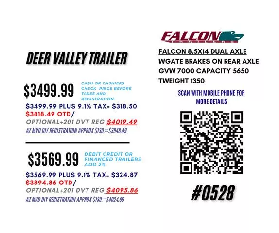 new Utility Trailers Falcon Trailers  for sale, in Phoenix, AZ Thumbnail 2