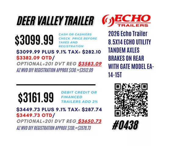 new Utility Trailers Echo Trailers  for sale, in Phoenix, AZ Thumbnail 2