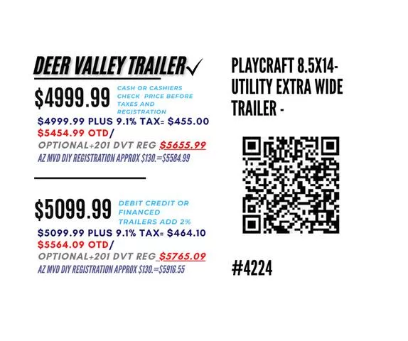new Utility Trailers PlayCraft Trailers  for sale, in Phoenix, AZ Thumbnail 4