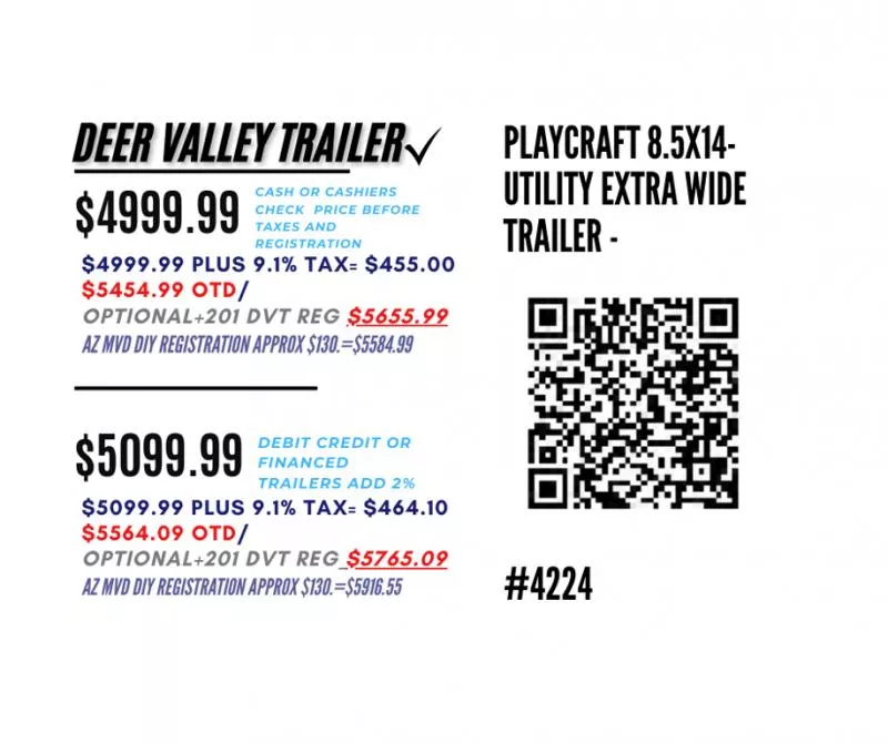 new Utility Trailers PlayCraft Trailers  for sale, in Phoenix, AZ Thumbnail 4