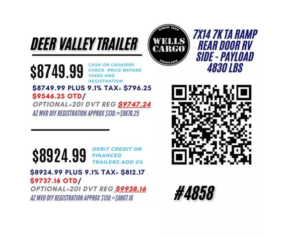 new Cargo (Enclosed) Trailers Wells Cargo  for sale, in Phoenix, AZ Thumbnail 3