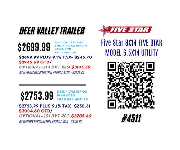 new Utility Trailers Five Star  for sale, in Phoenix, AZ Thumbnail 2