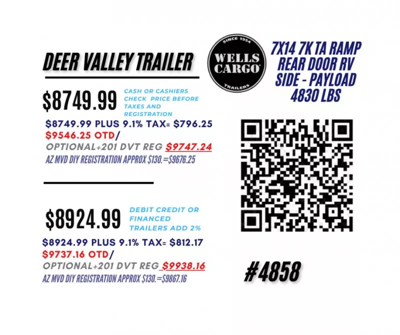 new Cargo (Enclosed) Trailers Wells Cargo  for sale, in Phoenix, AZ Thumbnail 3