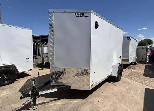 2025 LOOK Trailers 6X10 LOOK ELEMENT SE WHITE  6 IN EXTRA HEIGHT RAMP REAR DOOR SINGLE AXLE MODEL