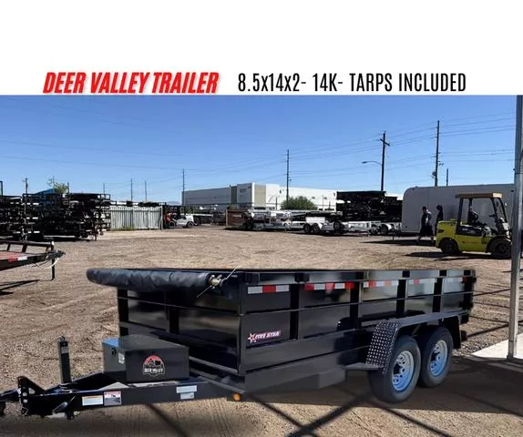 2024 Five Star 8.5x14x2- DUMP TRAILER- 14K- TARPS INCLUDED