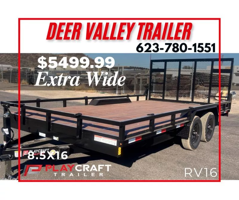 2025 PlayCraft 8.5x16 EXTRA WIDE Utility Trailer