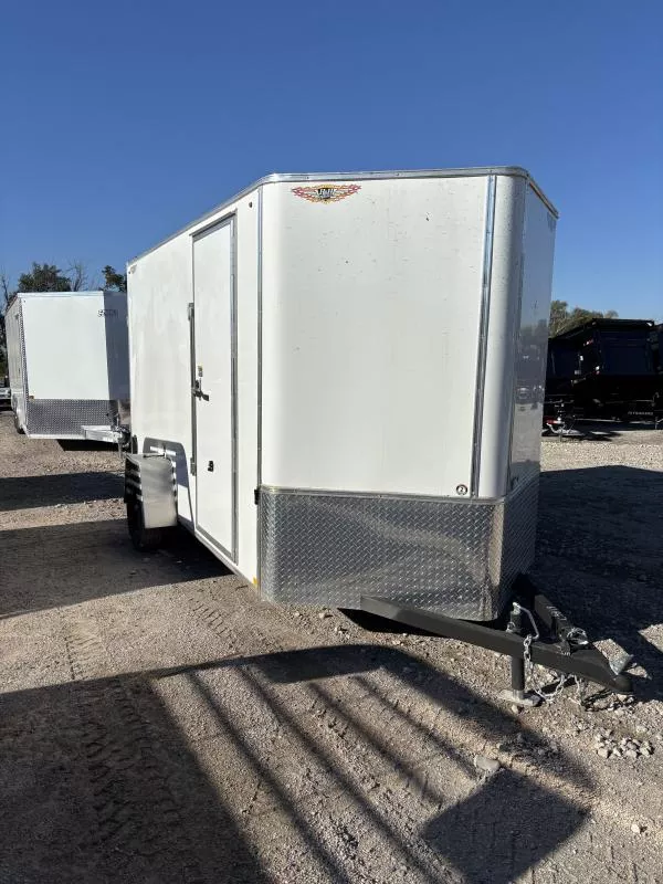 2025 H and H Trailer 6x12 HH Series Flat Top V-Nose Enclosed Cargo Trailer  3K Idler