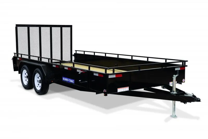 2026 Sure-Trac 7 x 16 TA Solid Steel Side Utility Trailer