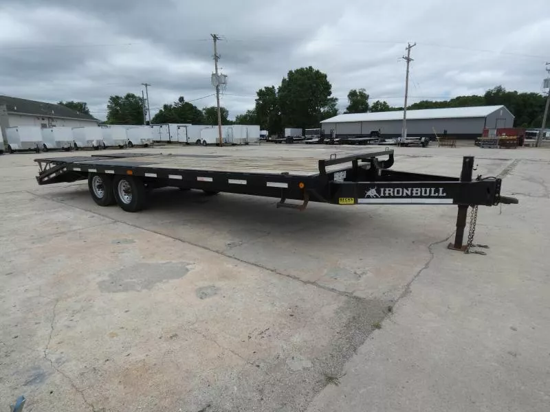 Used Iron Bull 102" x 24' Deckover Equipment Trailer For Sale - 8K Axle Upgrade