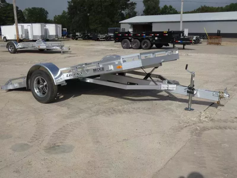 New Legend Open 7' x 12' Open Aluminum Tilt Deck Utility - No Ramps - Perfect for UTVs, Golf Carts & Lawn Mowers & Much More
