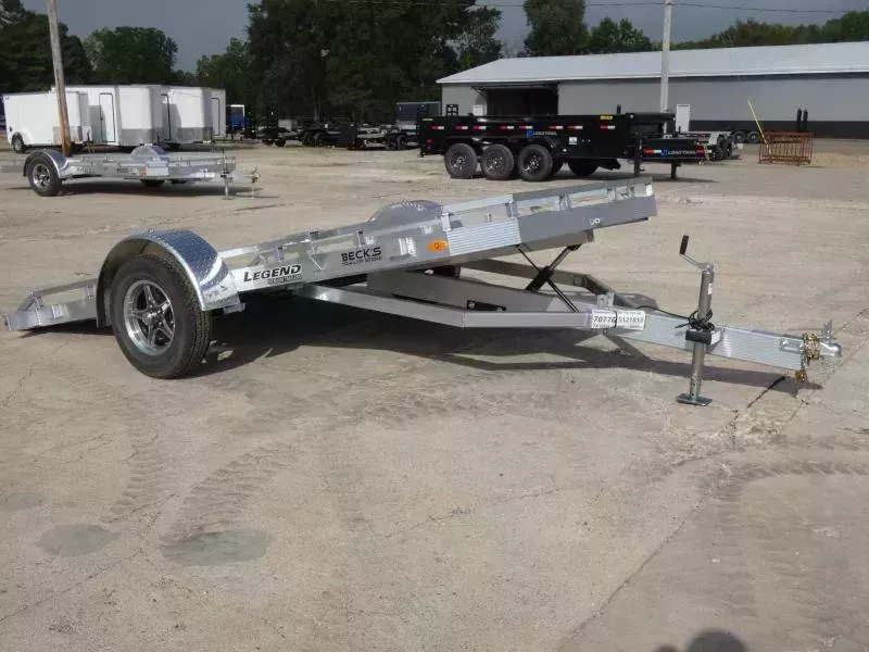 New Legend Open 7' x 12' Open Aluminum Tilt Deck Utility - No Ramps - Perfect for UTVs, Golf Carts & Lawn Mowers & Much More