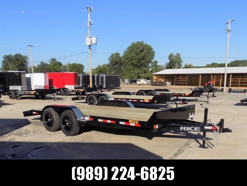 New Rice Trailers 82" x 18' Open Car Hauler With 5200# Axles - $0 Down & Payments From $105/mo. W.A.C. New Rice Trailers 82" x 18' Open Car Hauler With 5200# Axles - $0 Down & Payments From $105/mo. W.A.C.