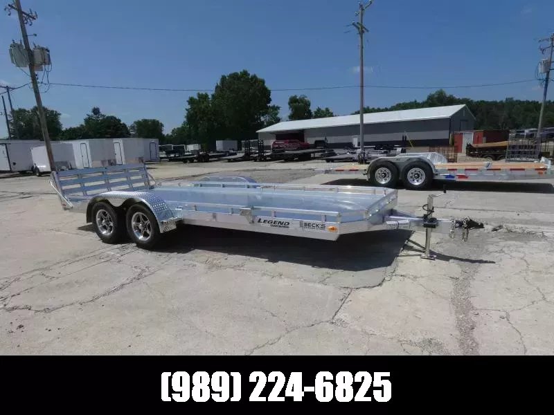 New Legend All Aluminum 7' x 18' Utility Trailer With Aluminum Deck & 3-Way Gate - $0 Down Financing Options Available