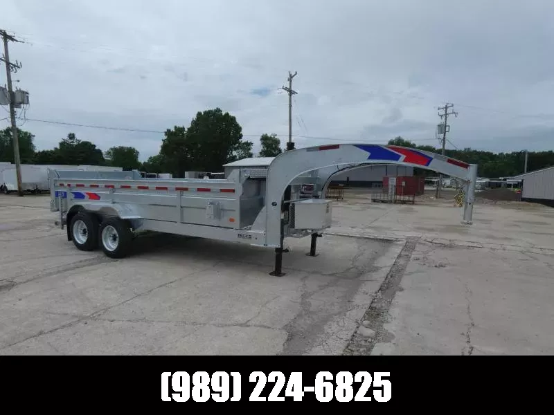 New Galvanized 7' x 16' Gooseneck Dump Trailer with 24K Telescopic Lift - 8K Axles Upgrade - Corrosion Resistant - Personal & Business Financing Available New Galvanized 7' x 16' Gooseneck Dump Trailer with 24K Telescopic Lift - 8K Axles Upgrade - Corrosion Resistant - Personal & Business Financing Available 1751471441