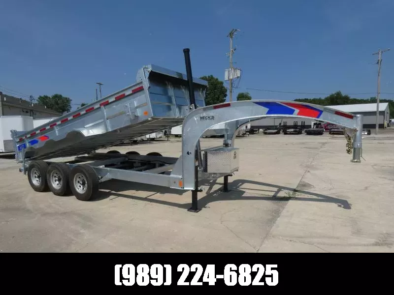 New Galvanized 7' x 16' Gooseneck Dump Trailer with 24K Telescopic Lift - Corrosion Resistant - Personal & Business Financing Available 1753727663