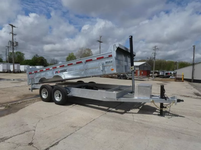 New Galvanized 7' x 16' Dump Trailer For Sale - 24K Telescopic Lift - Corrosion Resistant - Flexible Personal & Business Financing Options 