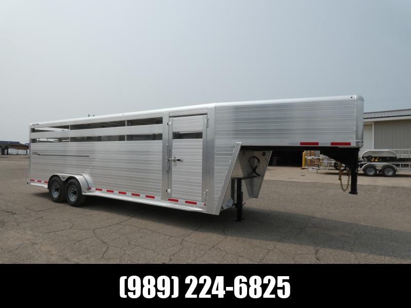 New Hillsboro 7' x 32' Aluminum Goosenck Stock Trailer For Sale - Flexible Financing Options & Low Monthly Payments